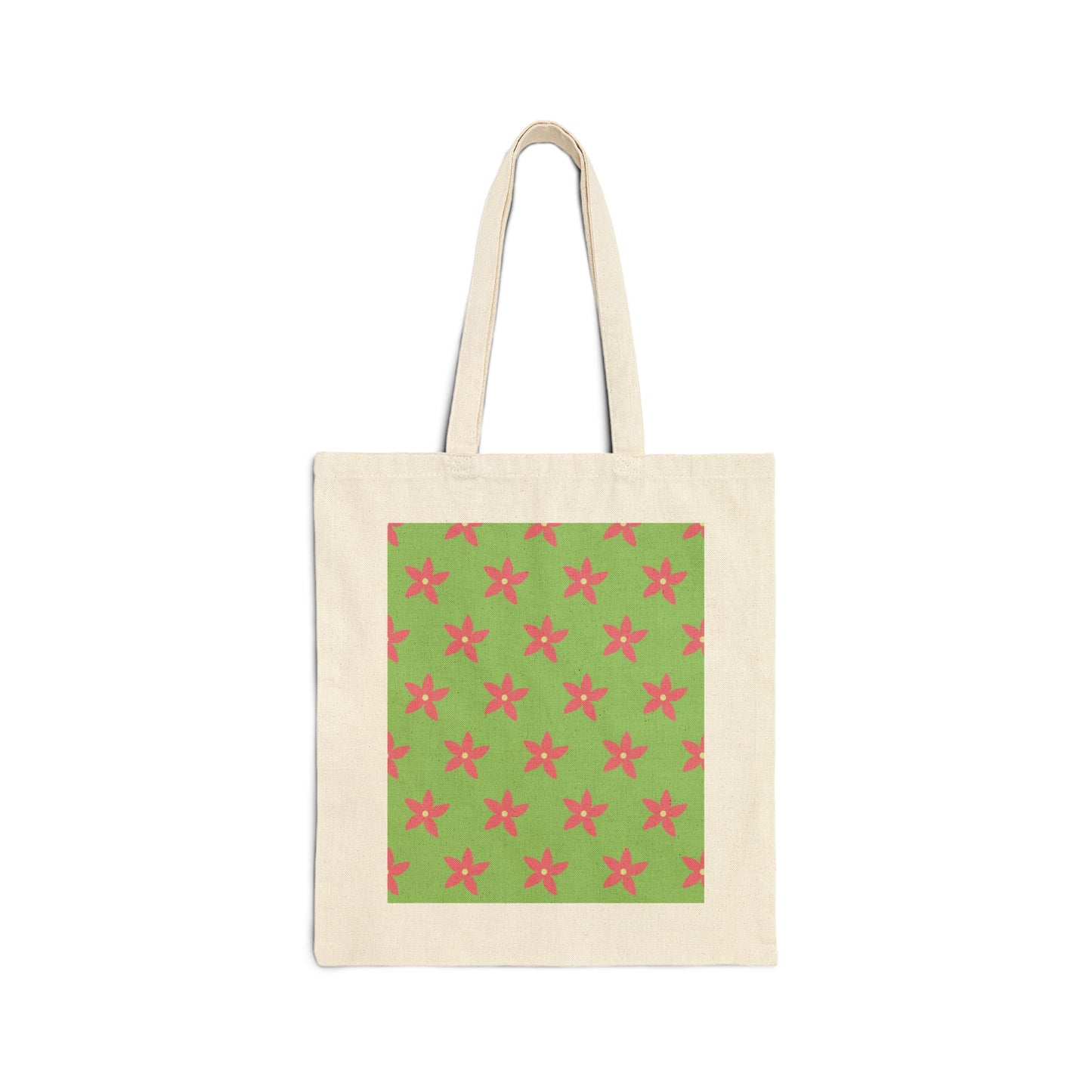 Cotton Canvas Spring Tote Bag